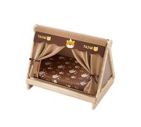 Galatée Tente pour Chat, Tipi Portable pour Animaux avec Coussin Amovible Et Lavable, Tente Lavable pour Chien, Lit pour Animaux De Compagnie pour Chats, Chiens Et Lapins(Marron)