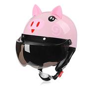 Galatée Vélo Enfant Casque, pour Vélos Les Planches à roulettes Le Patinage à roulettes Équipé d'une Écharpe Chaude et d'un Pare-Soleil de Protection du Visage(Porcelet, Âge 5-12 Ans)