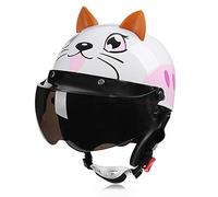 Galatée Vélo Enfant Casque, pour Vélos Les Planches à roulettes Le Patinage à roulettes Équipé d'une Écharpe Chaude et d'un Pare-Soleil de Protection du Visage(Chat, Âge 5-12 Ans)