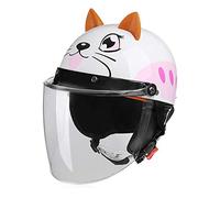 Galatée Vélo Enfant Casque, pour Vélos Les Planches à roulettes Le Patinage à roulettes Équipé d'une Écharpe Chaude et d'un Pare-Soleil de Protection du Visage(Chat, Âge 5-12 Ans)