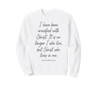 Galates 2:20 with Christ Bible Verse Écriture Faith Pray Sweatshirt