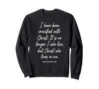 Galates 2:20 with Christ Bible Verse Écriture Faith Pray Sweatshirt