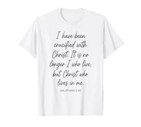 Galates 2:20 with Christ Bible Verse Écriture Faith Pray T-Shirt