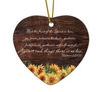 Galates 5:22 23 The Fruit of The Spirit Is Love Joy Peace Patience Kindness Goodness Faithfu Heart Citations Ceramic Christmas Decoration for Christmas Tree Decoration Holiday Keepsake New Year Gifts