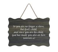 Galatians 4:7 So You Are No Longer A Slave, But God's Child And since You Are His Child God Has Made Panneau rustique en bois à suspendre Décoration murale pour salon, chambre à coucher, porte