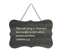 Galatians 5:24 Those Who Belong to Christ Jesus Have Crucified Panneau en bois 15,2 x 25,4 cm Décoration murale rustique à suspendre pour porte d'entrée, salon, cuisine