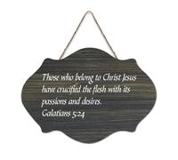 Galatians 5:24 Those Who Belong to Christ Jesus Have Crucified Plaque murale imprimée en bois rustique Décoration murale en bois avec citations artisanales Poster moderne Décoration d'intérieur