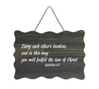 Galatians 6:2 Carry Each Other's Burdens, And in This Way You Will Fulfill The Law of Christ Panneau de bienvenue en bois rustique pour porte d'entrée, porche, mur, école, salle de classe, club de