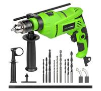 GALAX PRO 850W Perceuse à percussion 2 en 1, 0-3000 tr/min, mandrin de perçage 13 mm, poignée auxiliaire orientable à 360°, livrée avec 13 accessoires, adaptée au béton, au métal et au bois