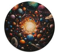 Galaxie CosmiqueJigsaw Puzzle 1000 Pieces for Adults Kids Round Univers fantaisieCreative Challenge Puzzle Toy1000pcs (67.5x67.5cm)