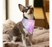 Galaxie marbrée Rose Violet,Bandanas pour Chien, écharpe en Coton, Bavoirs réglables pour Animaux de Compagnie,M