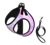 Galaxie marbrée Rose Violet,Harnais pour Animaux de Compagnie, Harnais réfléchissant réglable pour Chien,M