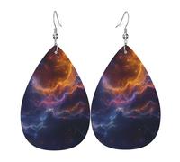 Galaxie Mystérieuse Et Magnifique Boucles D'Oreilles En Cuir Légères Boucle D'Oreille Double Face Pendantes D'Oreille Pour Quotidien Femme