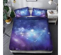 Galaxie Plan¿¿Te Ext¿¿Rieur Espace Univers Vortex Myst¿¿Rieux Noir Trou Planet Track Constellation Bleu Violet Parure De Lit Personnes Housse De Couette Avec Taie D'oreiller X Cm (D,