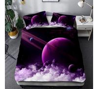 Galaxie Plan¿¿Te Ext¿¿Rieur Espace Univers Vortex Myst¿¿Rieux Noir Trou Planet Track Constellation Bleu Violet Parure De Lit Personnes Housse De Couette