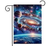Galaxies, Ciel Bleu, Univers Et Système Solaire, Planète, Étoile Drapeau Solide Drapeau De Jardin Décoratif Garden Flag Pour Bar Porche Balcon 30X45Cm