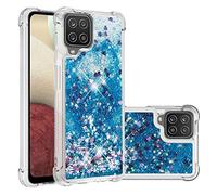 Galaxy A12 Silicone Etui de Protection, Galaxy A12 Liquide Coque, Bling Sables Mouvant Transparente Brillante Liquide Glitter Souple TPU Gel Silicone Back Cover Compatible avec Samsung Galaxy A12