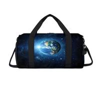 Galaxy and Sun Earth Sac de sport avec compartiment à chaussures Imprimé Terre Pour la nuit Sac de voyage Gym Bagages Organisateur de bagages pour femmes, hommes, enfants, filles, garçons