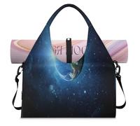Galaxy and Sun Earth Sac de sport avec compartiment à chaussures Motif Terre, couleur, L, Sac de voyage