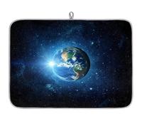 Galaxy and Sun Earth Tapis de séchage en microfibre absorbant Motif Terre 45,7 x 60,9 cm