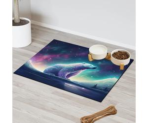 Galaxy Aurora Tapis d'alimentation pour chat et chien Motif ours polaire 60,9 x 81,2 cm