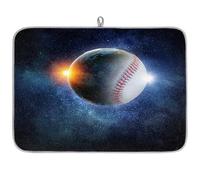 Galaxy Baseball Tapis de séchage en microfibre absorbant pour vaisselle de cuisine, cuillère, assiette en verre, 40,6 x 45,7 cm