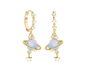 Galaxy Boucles d'oreilles en alliage Planète Saturne Étoile Boucles d'oreilles pour filles adolescentes