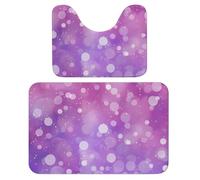Galaxy Dot Lot de 2 tapis de salle de bain absorbants et tapis de bain antidérapants avec tapis contour WC et tapis contour WC Rose violet brillant