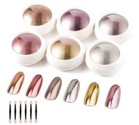 Galaxy Dust Poudre à ongles chromée effet miroir foncé 6 couleurs - Brillance métallique pour décoration d'ongles et bricolage, motifs holographiques 3D, idéale pour l'art créatif et les finitions