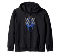 Galaxy Honeycomb Drip Space Motif Science-Fiction Sweat à Capuche