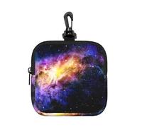Galaxy in The Universe Pochette carrée à fermeture éclair avec impression intégrale, tissu en caoutchouc imperméable, léger et durable pour pièces de monnaie, cartes, clés
