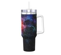 Galaxy in The Universe Print Gobelet isotherme de 1200 ml avec poignée et paille - Bouteille étanche en acier inoxydable
