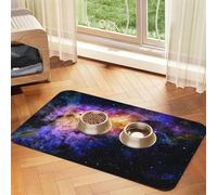 Galaxy in The Universe Tapis d'alimentation à motifs pour animaux domestiques avec dessus en polyuréthane absorbant l'eau et base en caoutchouc - Tapis antidérapant pour chien, chat, animal de