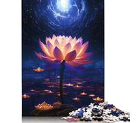 Galaxy Lotus Blossom Neon Puzzle Imposible,desafío for Adults Entretenimiento Creativo 1000 Piezas Obra De Arte De Juego De Para Adultos Y Niños A Partir De 12 Años 1000pcs (75x50cm)