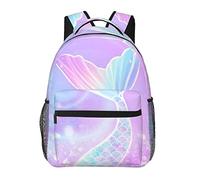 Galaxy Mermaid Rainbow Sac à dos décontracté élé pour femme Sacs à dos pour ordinateur portable personnalisés avec plusieurs poches Sac à dos pour ordinateur pour le travail, les voyages d'affai