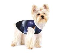Galaxy Nature Milky Way Atmosphère Planet Chemise pour chien Vêtements pour animaux de compagnie T-shirt en coton sans manches Doux et respirant pour petit animal de compagnie