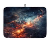 Galaxy Nebula Tapis égouttoir à vaisselle absorbant en microfibre coloré pour cuisine, cuillère, assiette en verre, 45,7 x 60,9 cm