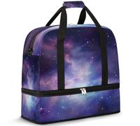 Galaxy Nebula Universe Sac de voyage pour homme et femme pliable avec compartiment à chaussures, multicolore