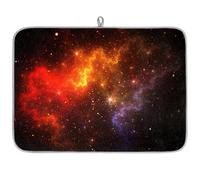 Galaxy Nebulosity Tapis égouttoir à vaisselle en microfibre absorbant l'espace pour cuisine, cuillère, assiette en verre, 40,6 x 45,7 cm