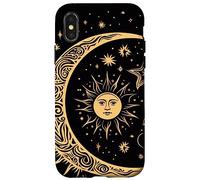 Galaxy Night Sky Moon Lunar Stars Sun Love Coque pour iPhone X/XS