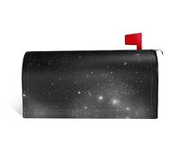 Galaxy noir et blanc. C'est une housse de boîte aux lettres en tissu imperméable avec une impression sur un côté et une ouverture incurvée sur un côté.