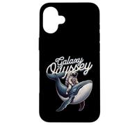 Galaxy Odyssey Astronaut Riding Cosmic Whale Art Coque pour iPhone 16 Plus