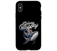 Galaxy Odyssey Astronaut Riding Cosmic Whale Art Coque pour iPhone X/XS