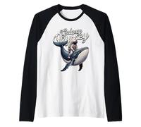 Galaxy Odyssey Astronaut Riding Cosmic Whale Art Manche Raglan