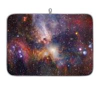 Galaxy Outer Space Tapis de séchage à vaisselle en microfibre absorbant Motif galaxie Pour cuisine Cuillère Assiette en verre 45,7 x 60,9 cm