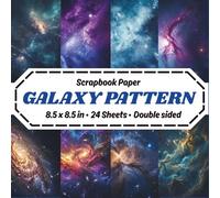 Galaxy Pattern Scrapbook Paper: 24 Double-Sided Decorative Craft Sheets 8.5 x 8.5 Inch Specialty Paper Pad with Nebula and Starry Night Designs for Card Making, Junk Journaling, and DIY Paper Crafts