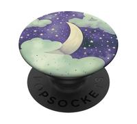 Galaxy Purple Moon Phase Star Mystic Forest Green Celestial PopSockets PopGrip Adhésif