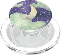 Galaxy Purple Moon Phase Star Mystic Forest Green Celestial PopSockets PopGrip pour MagSafe