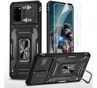 Galaxy S20 Plus Case, [2 Pack] Soft Tpu Protective Case, 360 Degree Rotating Metal Stand Case Compatible With Samsung Galaxy S20 Plus 5g 6.7 Inch, Black