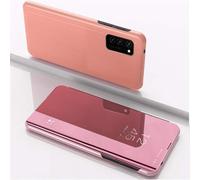 Galaxy S20 Ultra Coque Ultra Mince Plating Mirror Makeup Coque Clear View Folio Portefeuille Antichoc Leather Housse Flip Cover Pour Samsung Galaxy S20 Ultra Mirror Pu Rose Gold Mx.